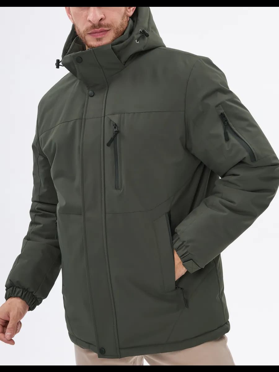 Куртка демисезонная с капюшоном утепленная