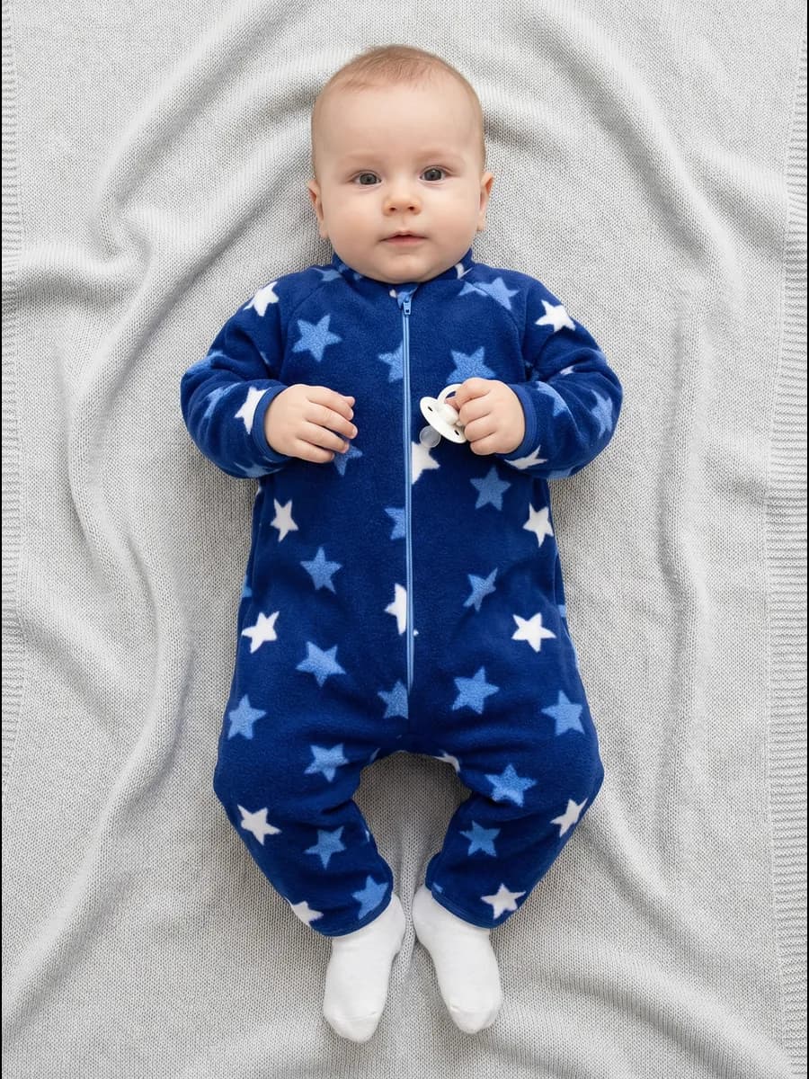 Комбинезон для малыша флисовый на молнии