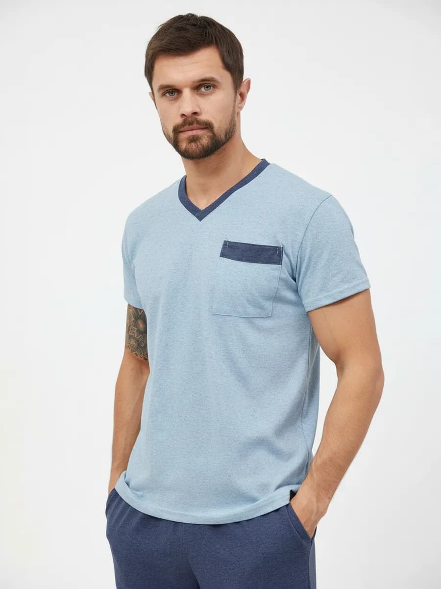 Костюм летний домашний с брюками хлопок