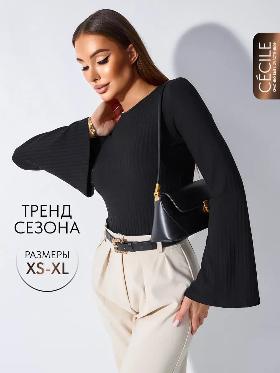 Боди с расклешенными рукавами - фото 1