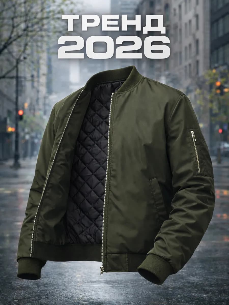 Бомбер оверсайз утепленный демисезонный на синтепоне