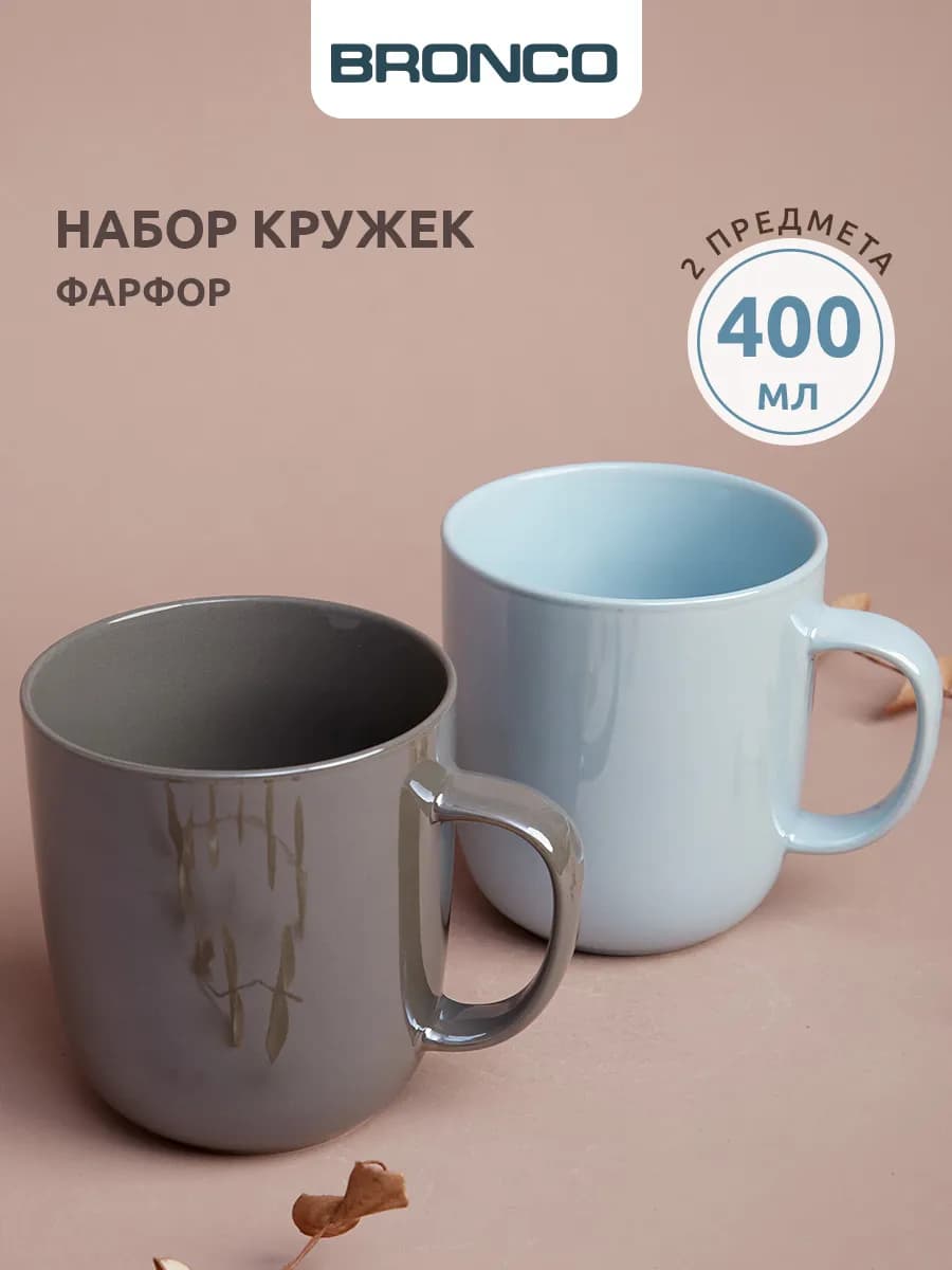 Набор кружек 400 мл для чая и кофе 2 шт "Gloss"