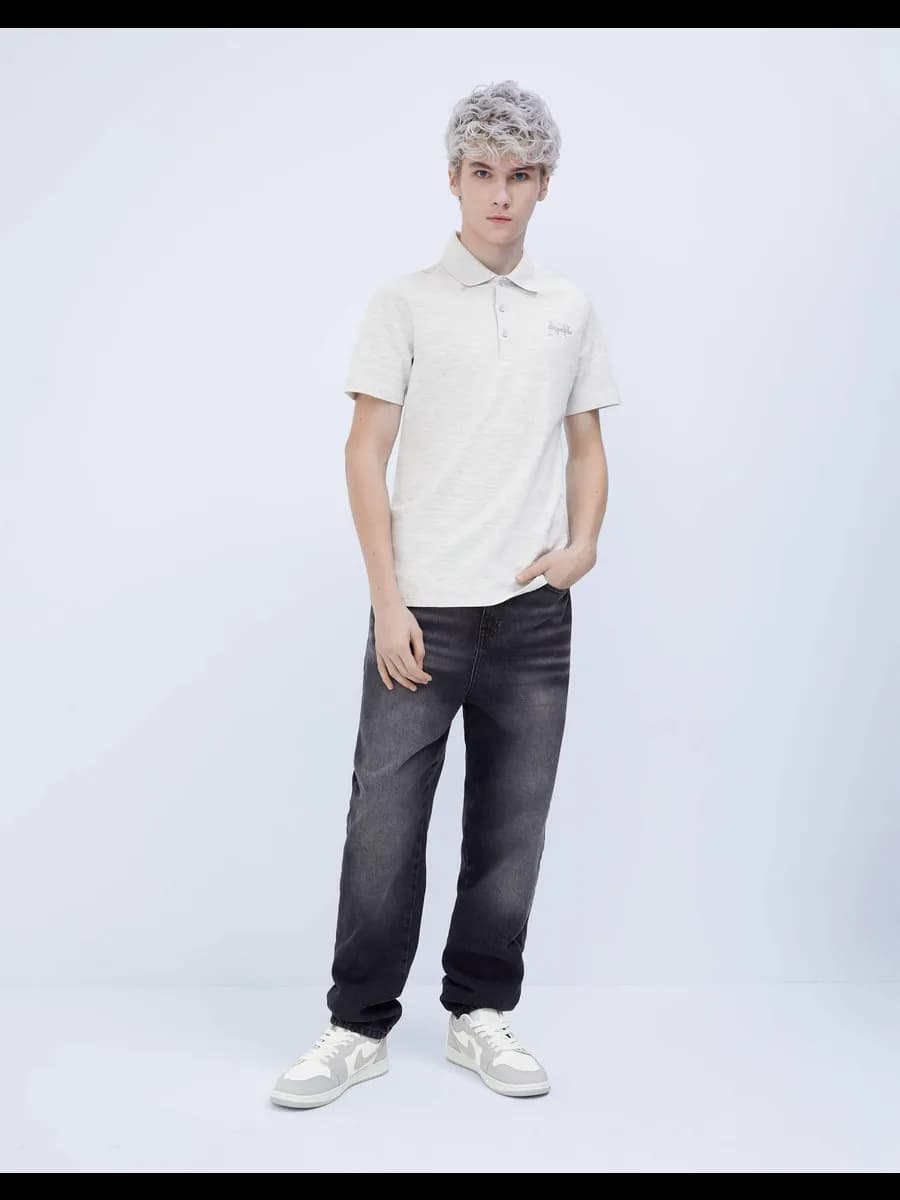 Серые джинсы Carrot с эффектом варки