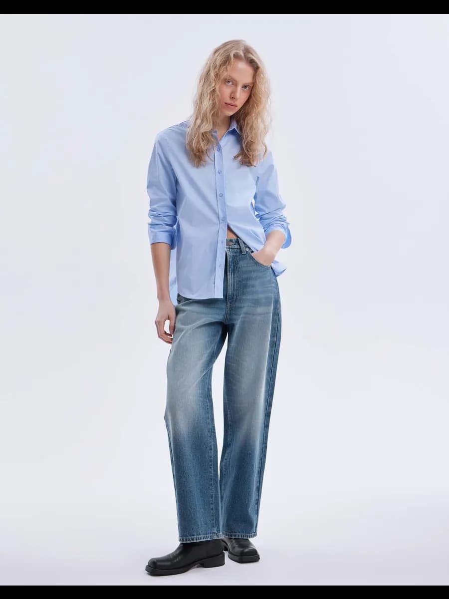 Джинсы Straight с потёртостями - фото 1