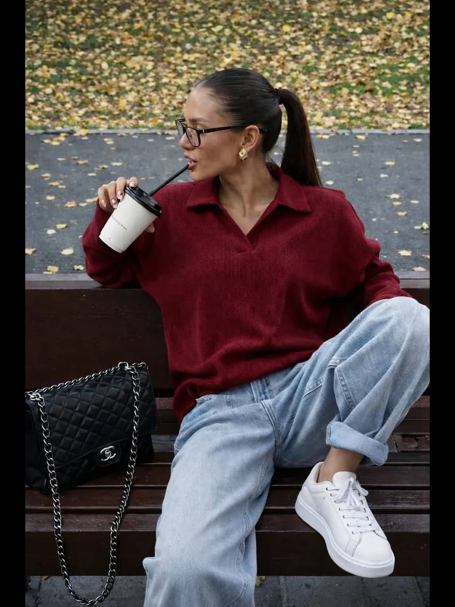 лонгслив Поло с длинным рукавом