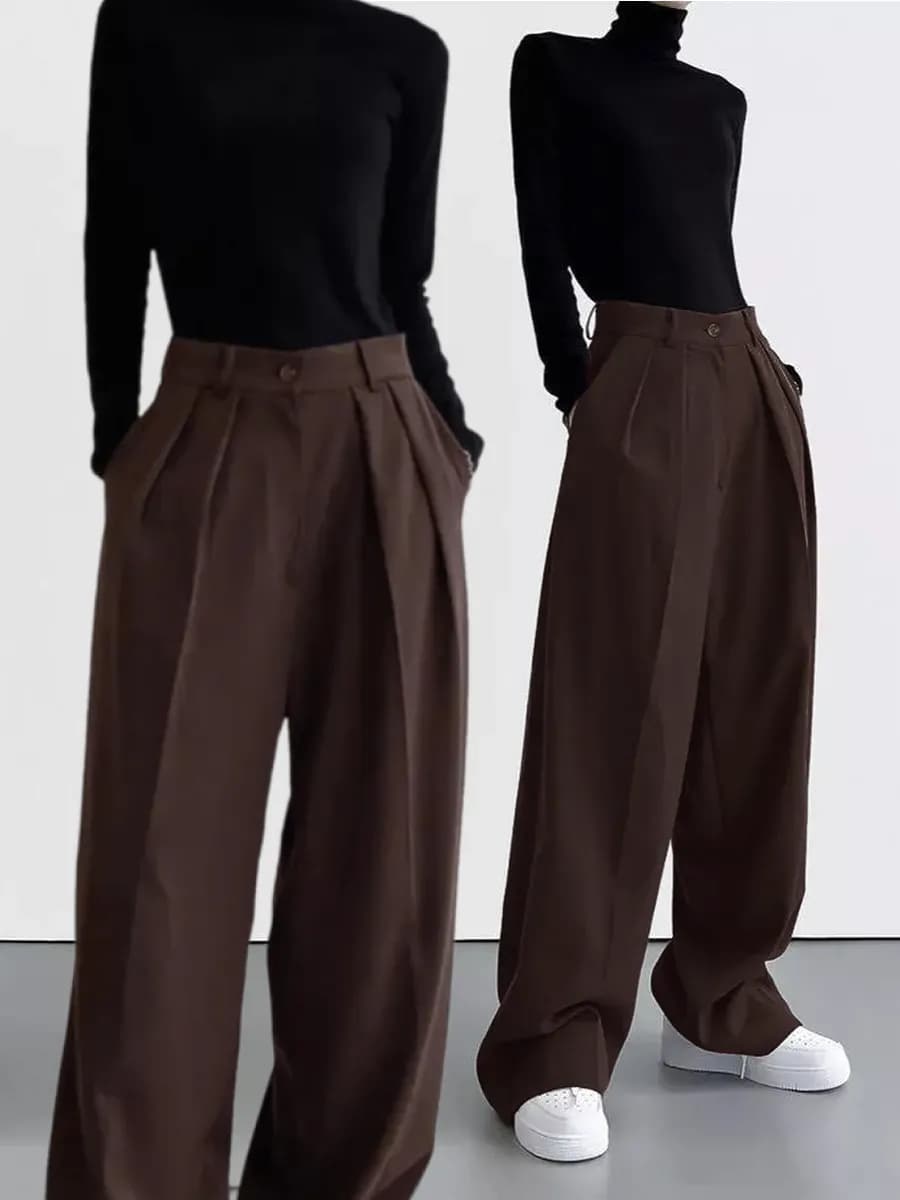 Брюки классические палаццо прямые