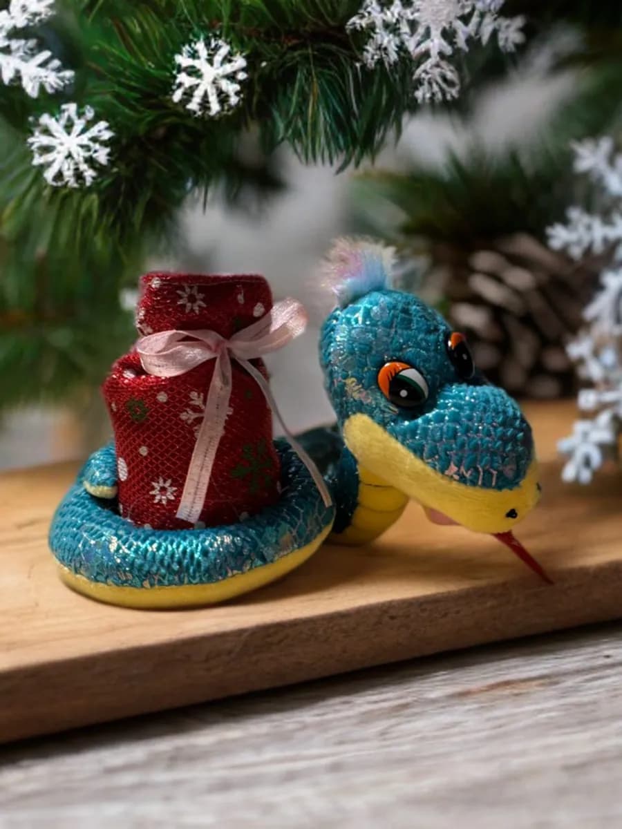 Змея копилка музыкальная 10 см - фото 1