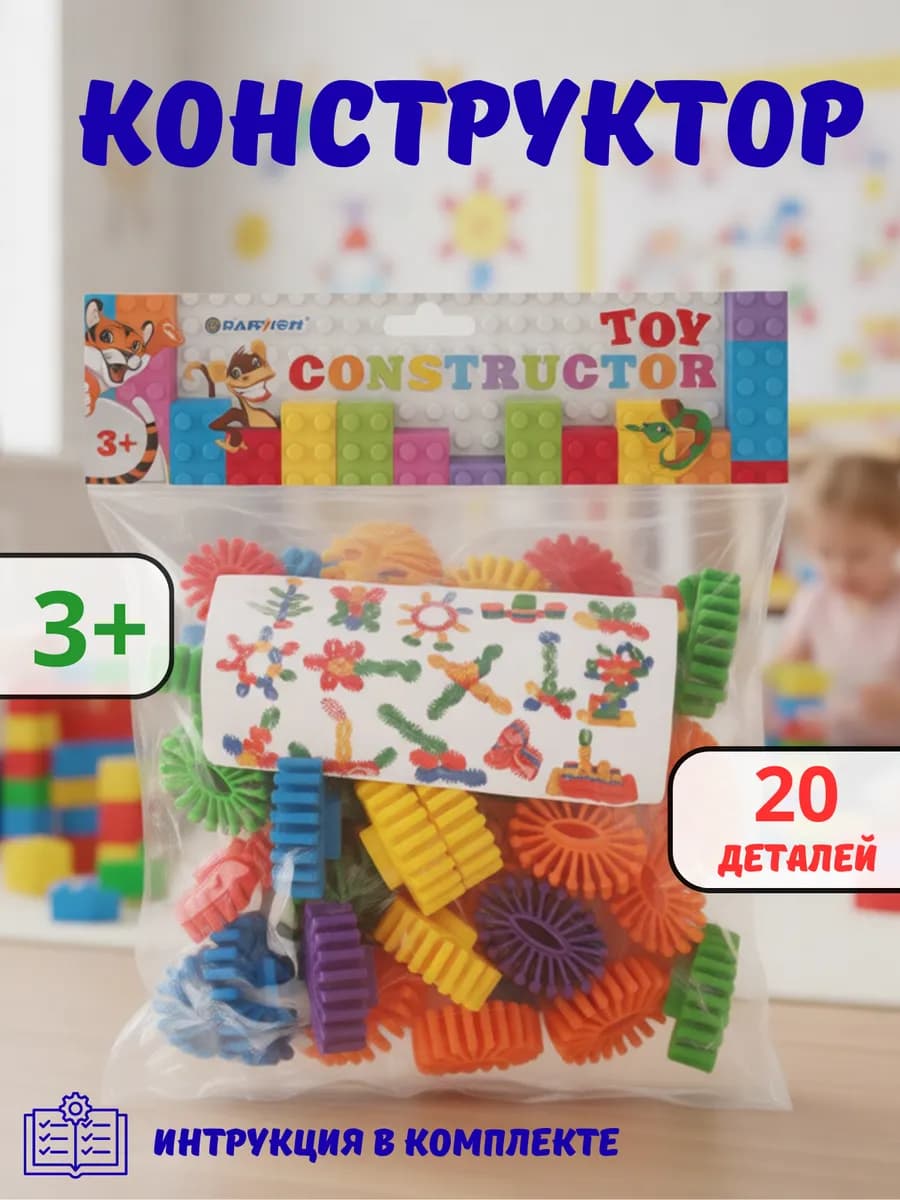 Игрушка конструктор 3D детский развивающий 20 деталей - фото 1