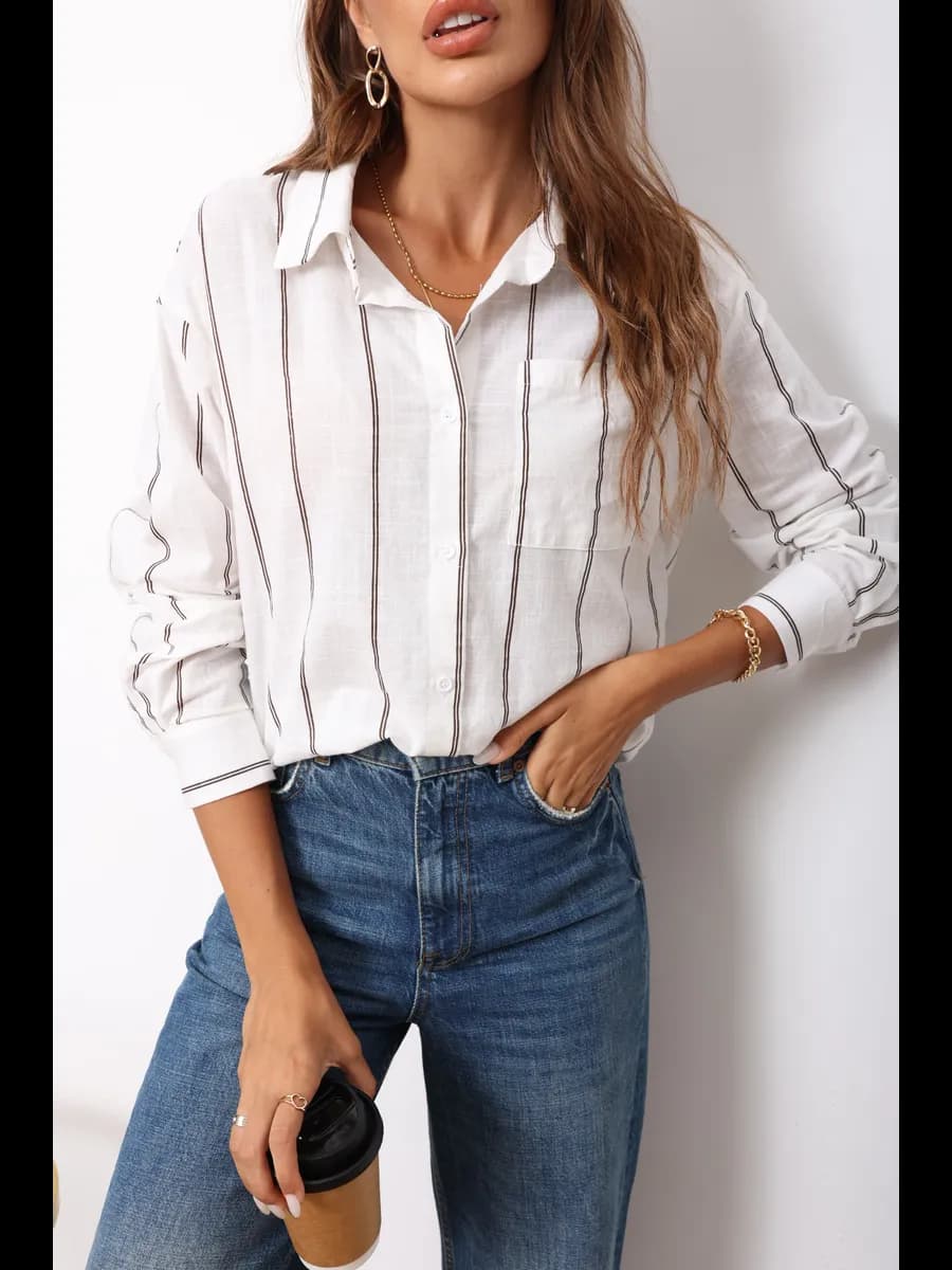 Рубашка офисная в полоску