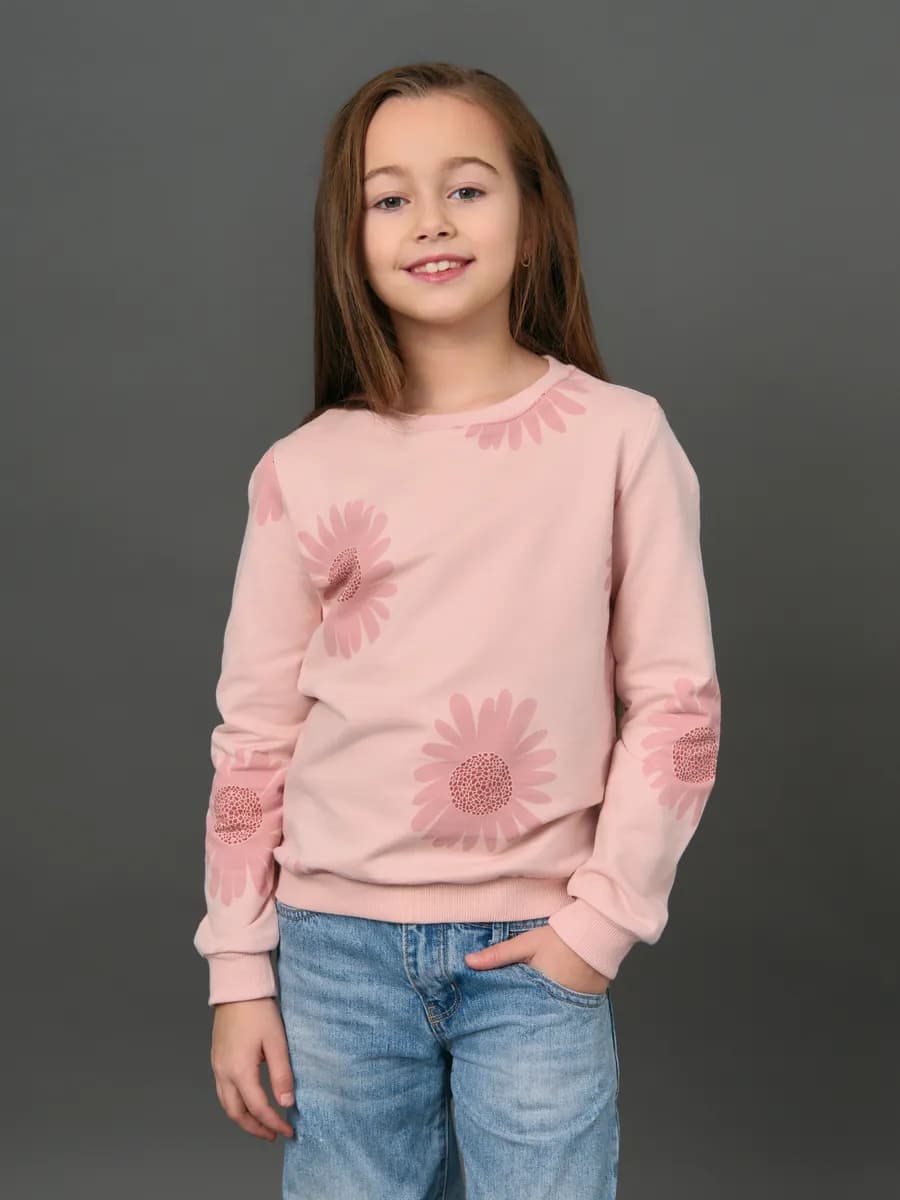 Толстовка свитшот без начеса с принтом