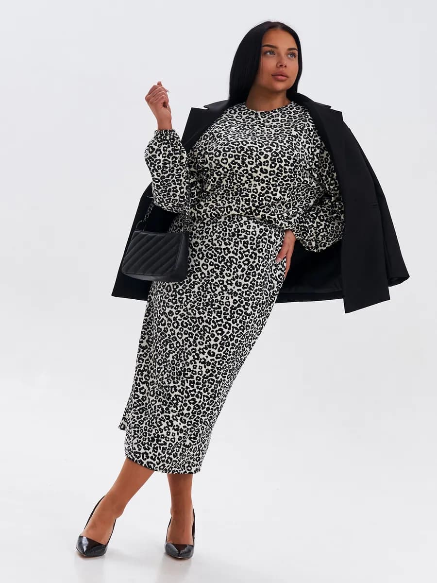 костюм теплый с юбкой велюровый оверсайз