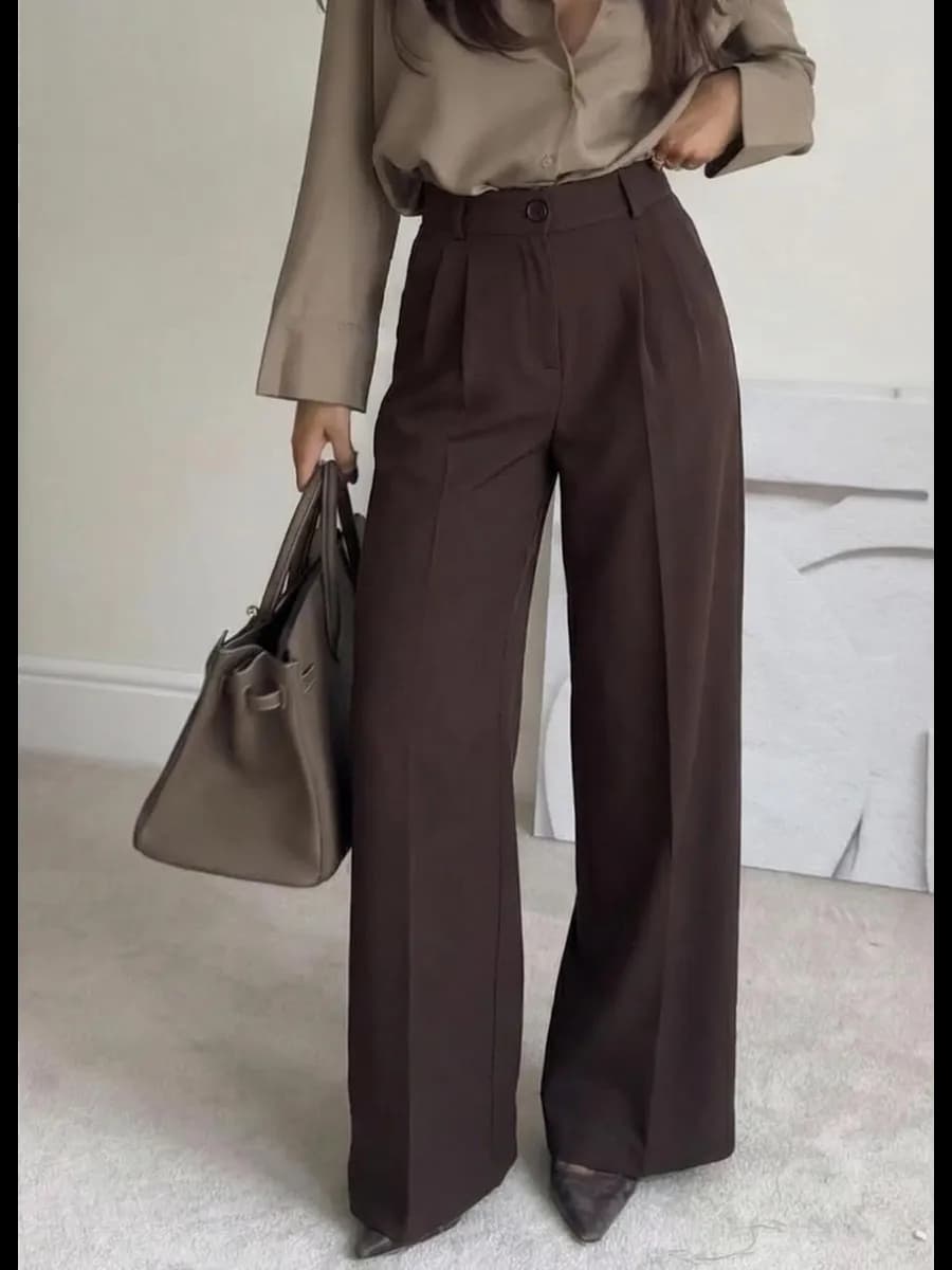 Брюки палаццо классические на резинке