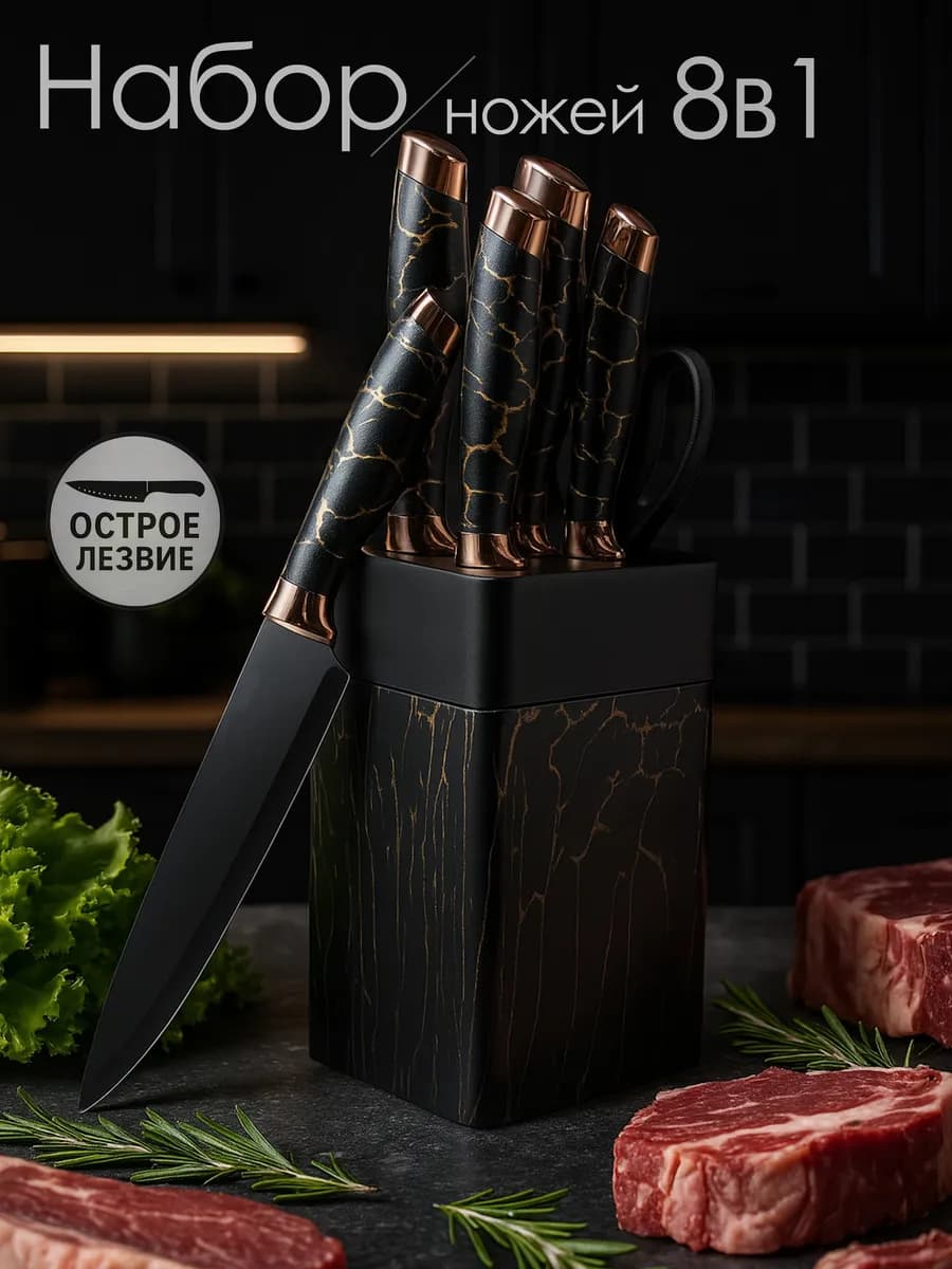 Ножи кухонные набор на подставке