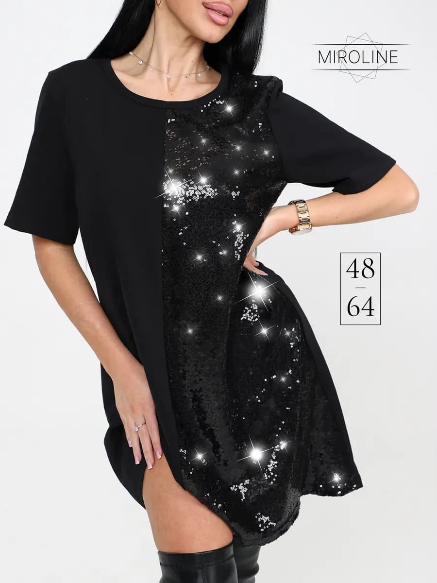 Туника праздничная с пайетками больших размеров