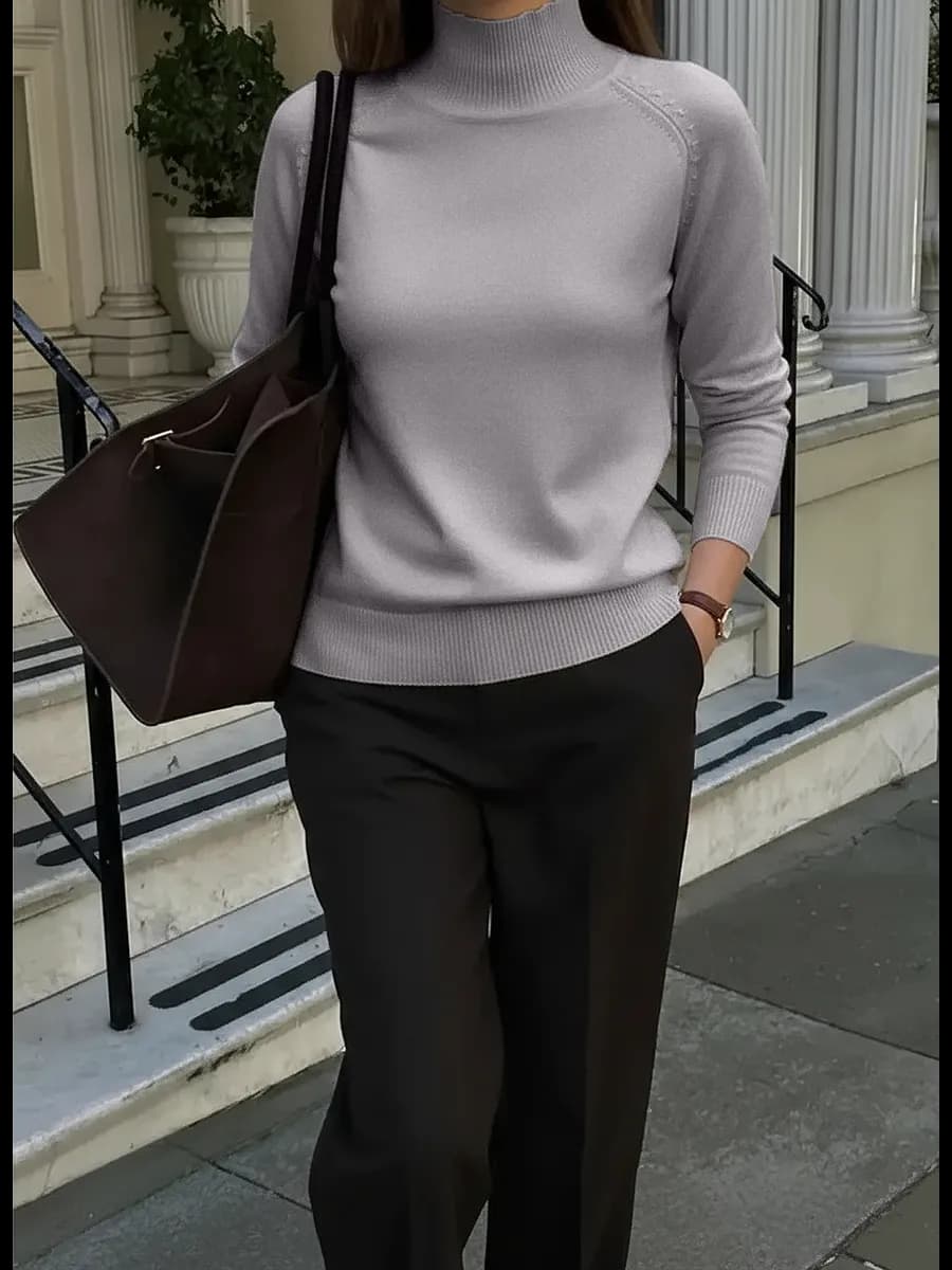 Джемпер женский водолазка трикотажная с высоким горлом