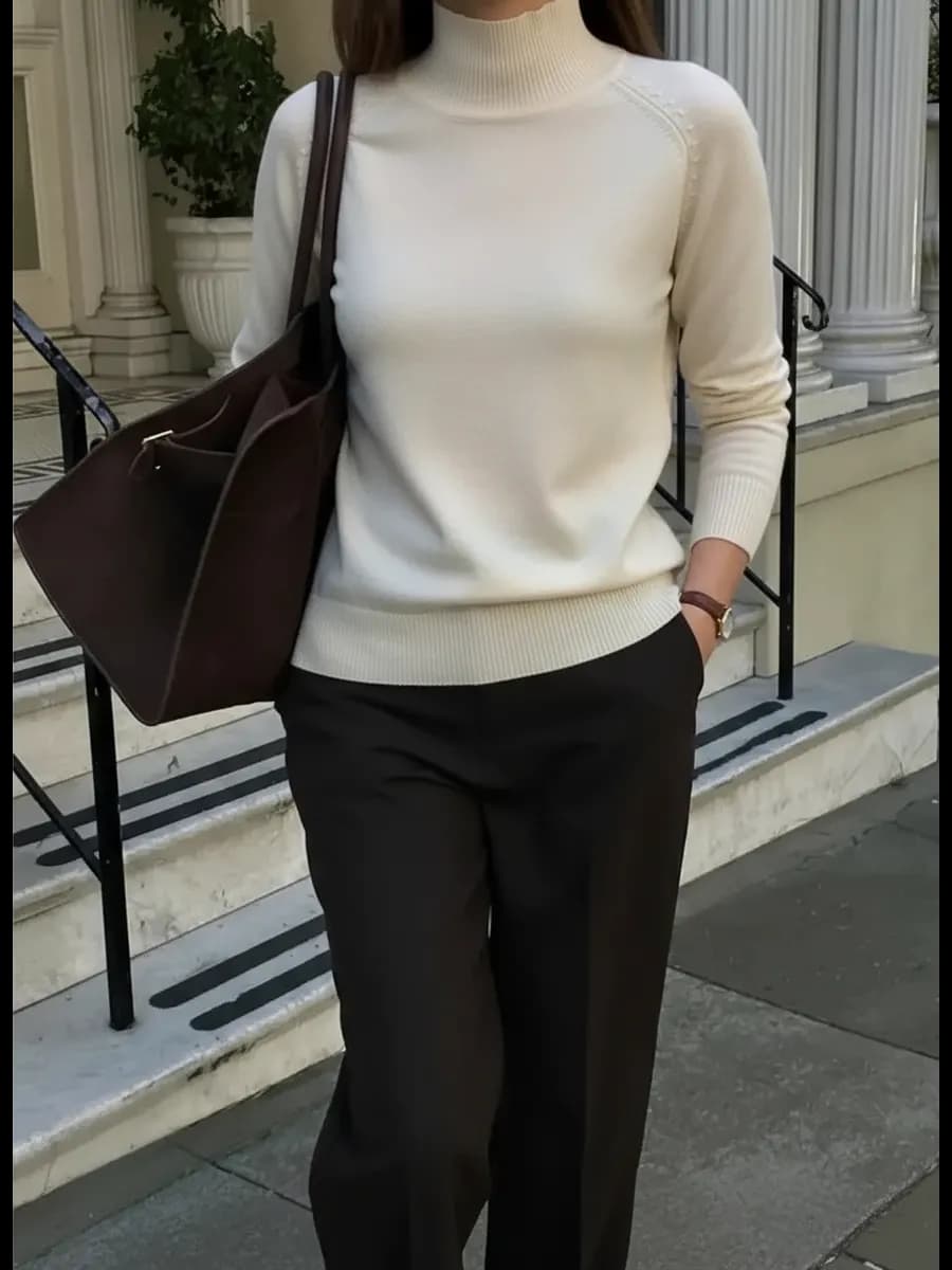 Джемпер женский свитер с высоким горлом трикотажный