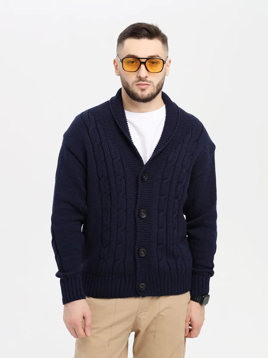 Кардиган вязаный мужской на пуговицах