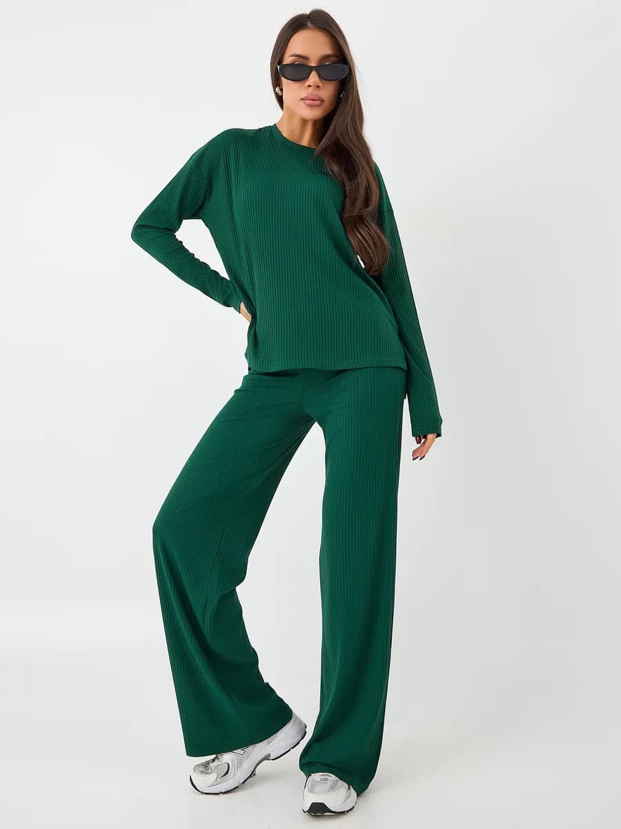 Костюм лапша брючный в рубчик