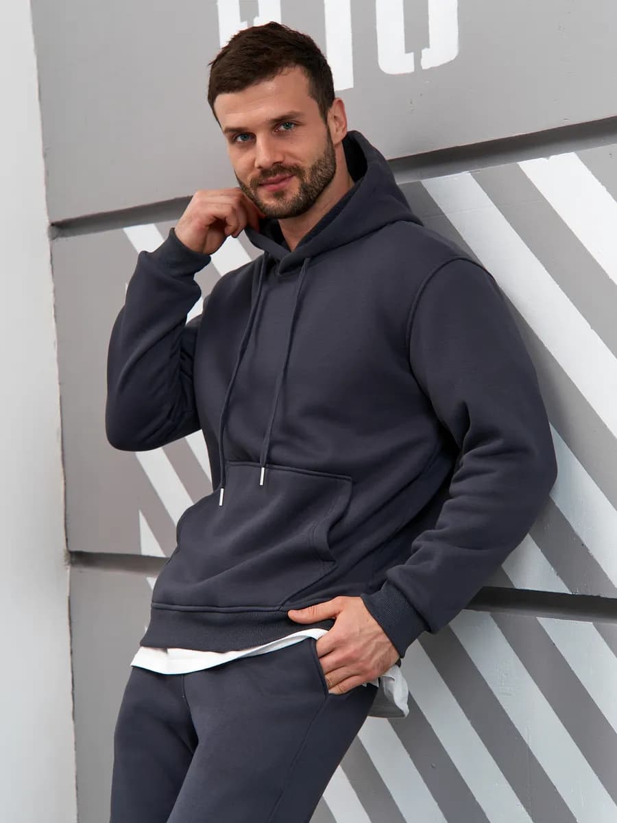 Спортивный костюм теплый с начесом флисовый - фото 1