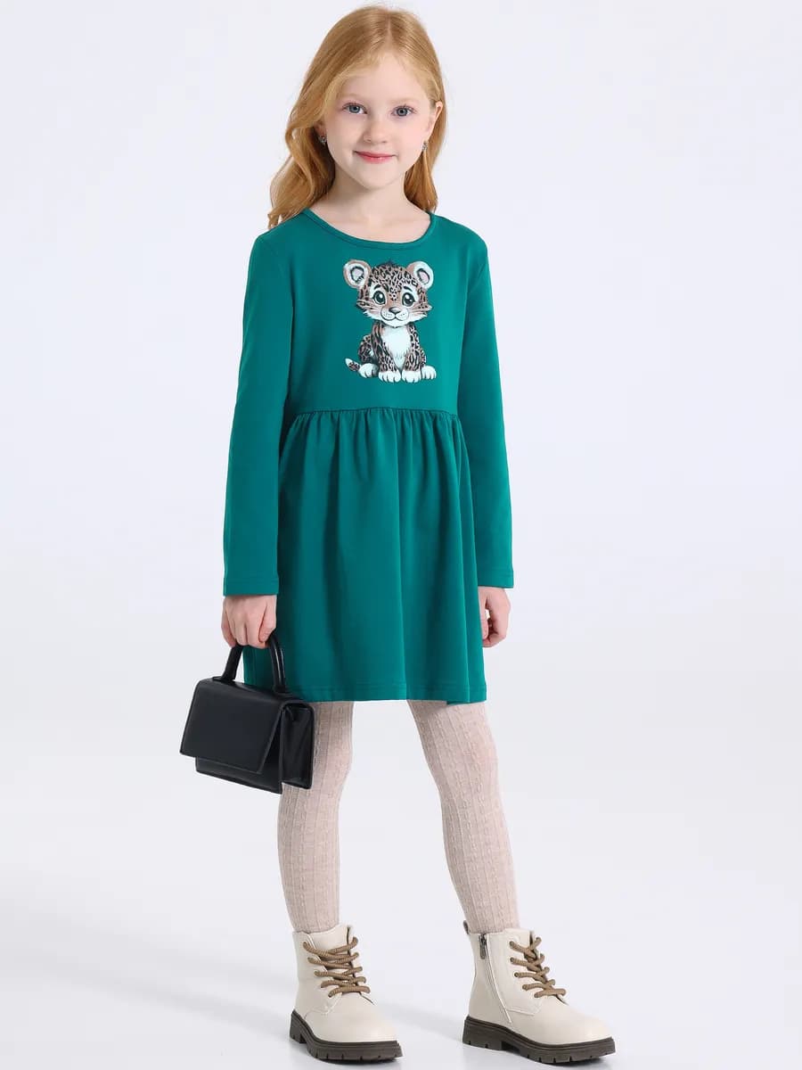 Платье в садик с длинным рукавом