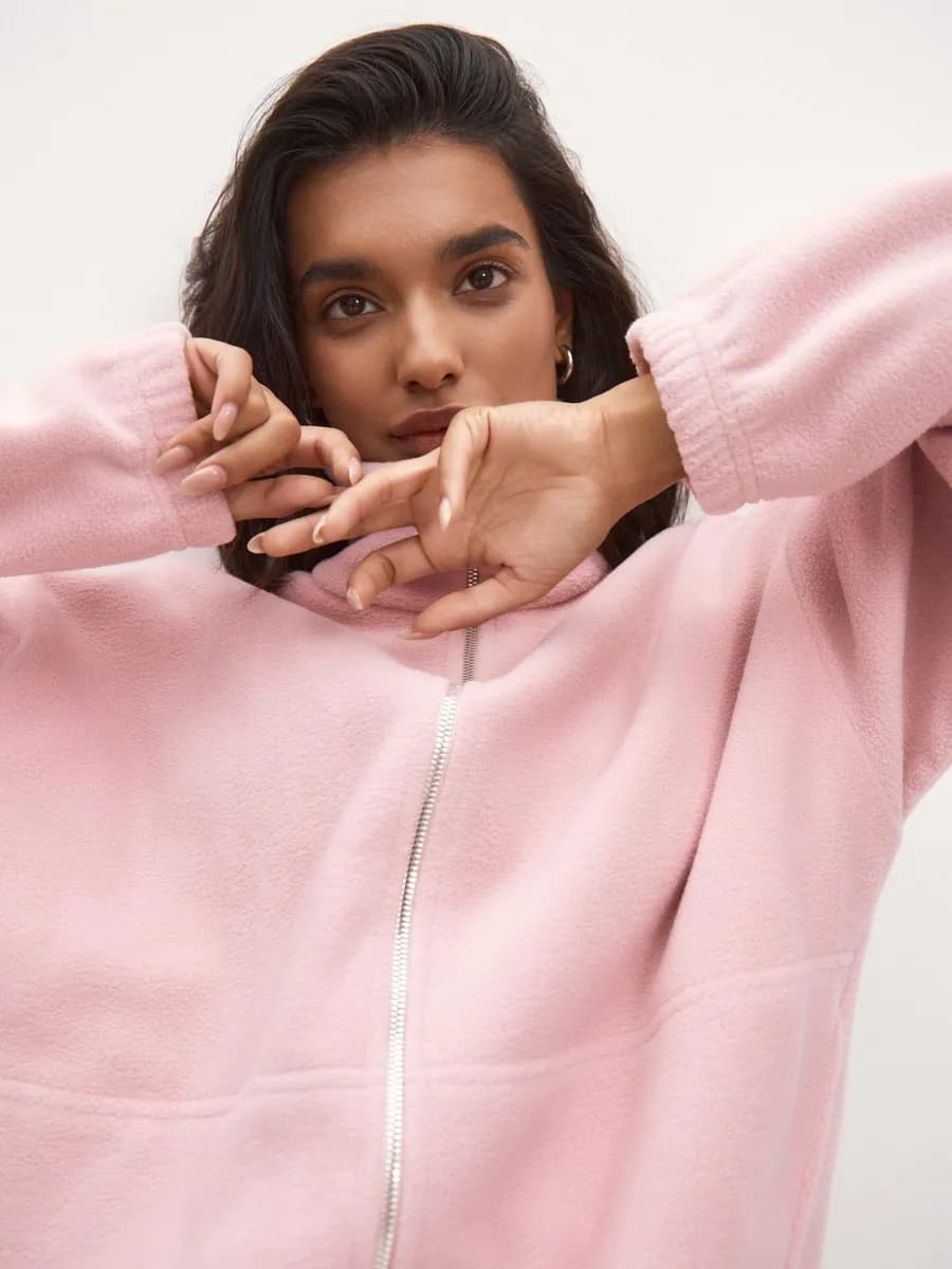 Кофта флисовая на молнии укороченная