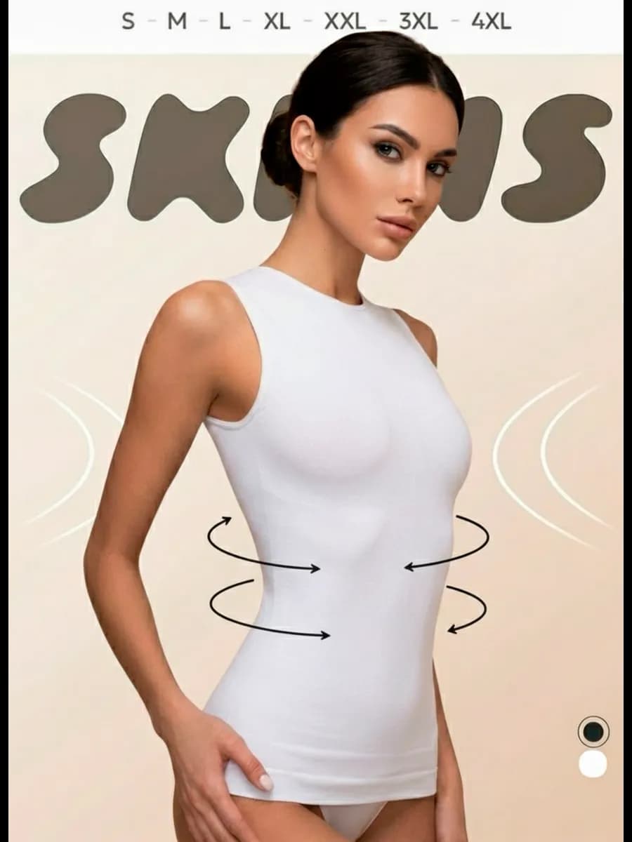 Майка утягивающая скимс белая Корректирующее белье