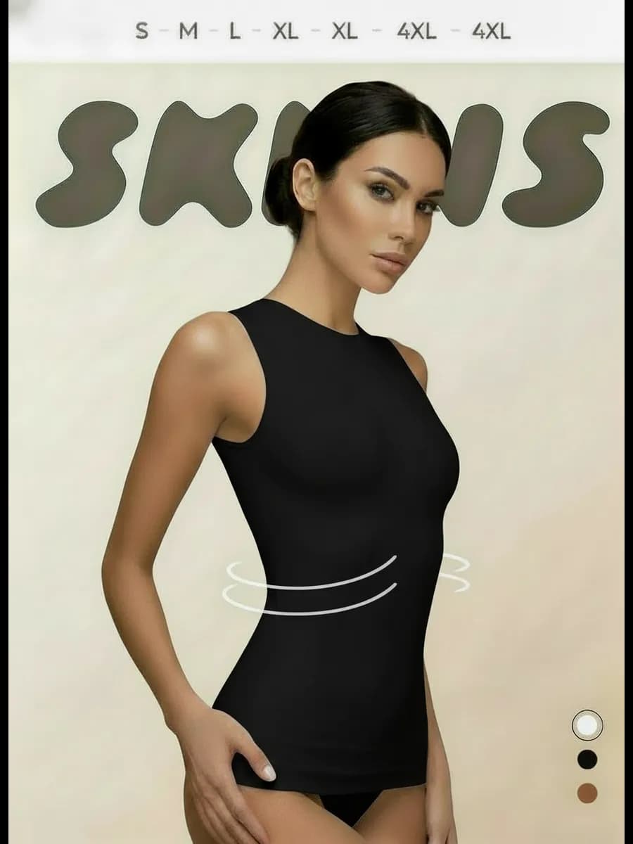 Майка утягивающая скимс черная Корректирующее белье