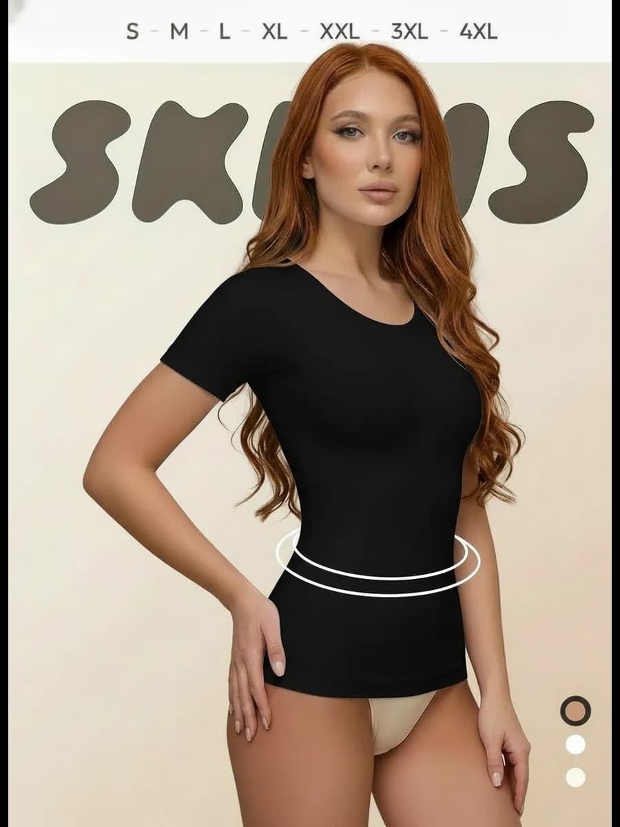 футболка скимс утягивающая женская черная корректирующая