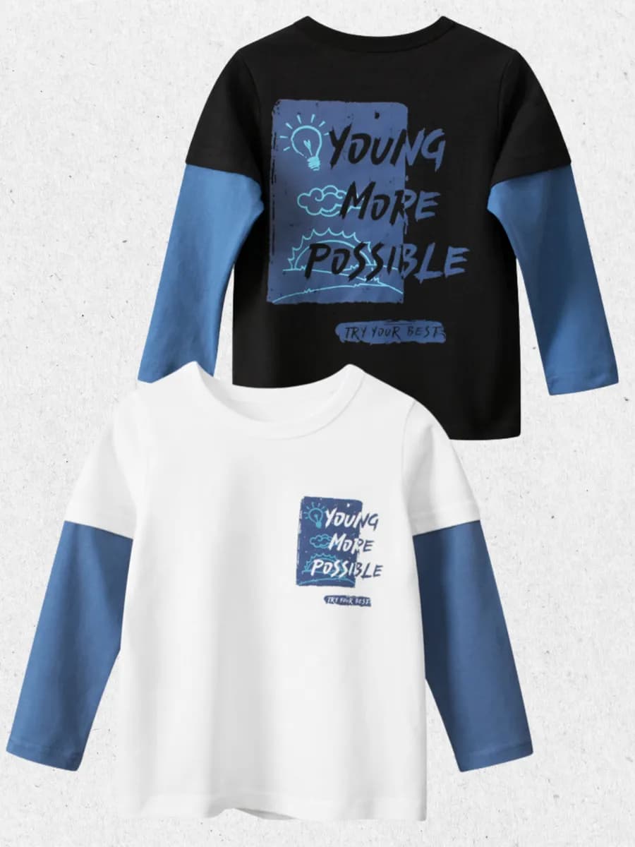 Лонгслив детский с длинными рукавами набор 2 шт