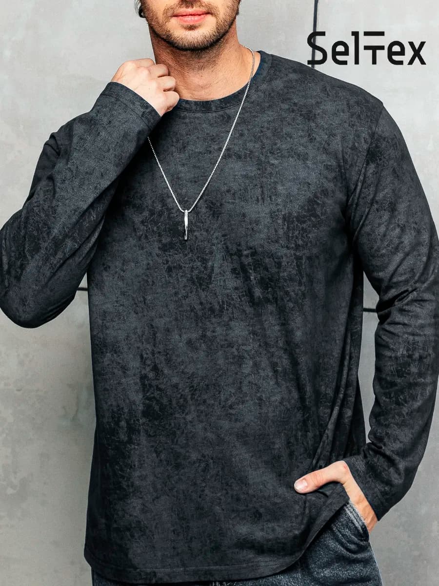 Лонгслив мужской с длинным рукавом больших размеров