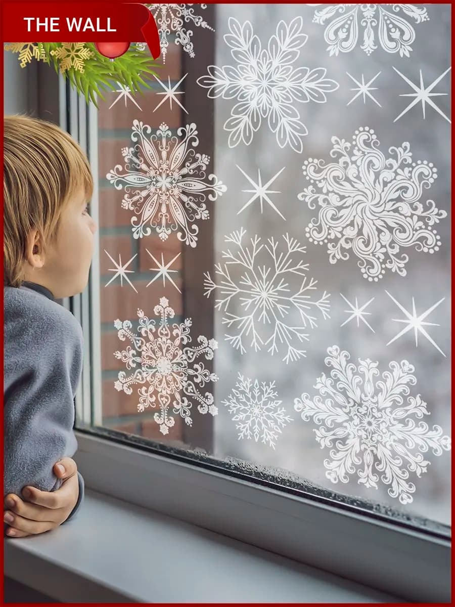 Новогодние наклейки на окна