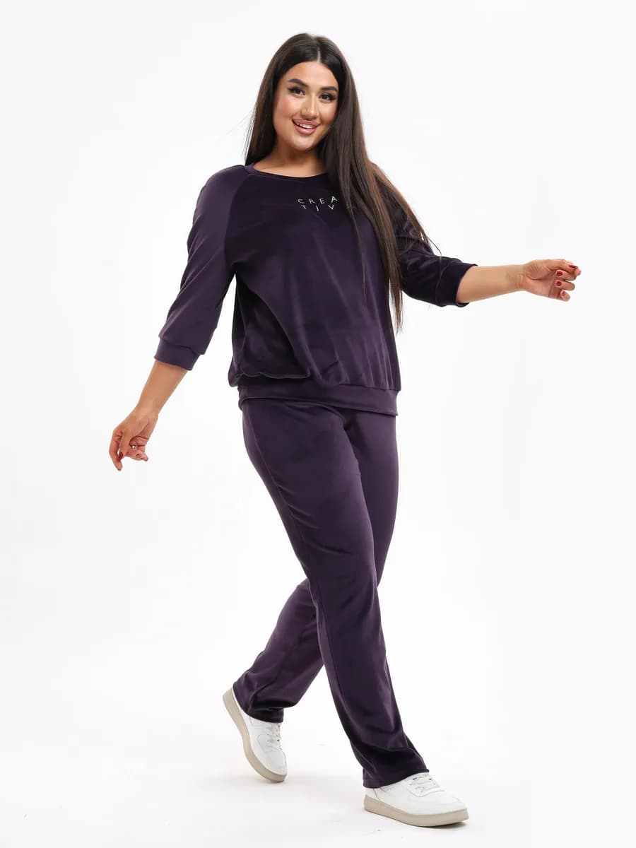 Костюм велюровый домашний спортивный двойка больших размеров