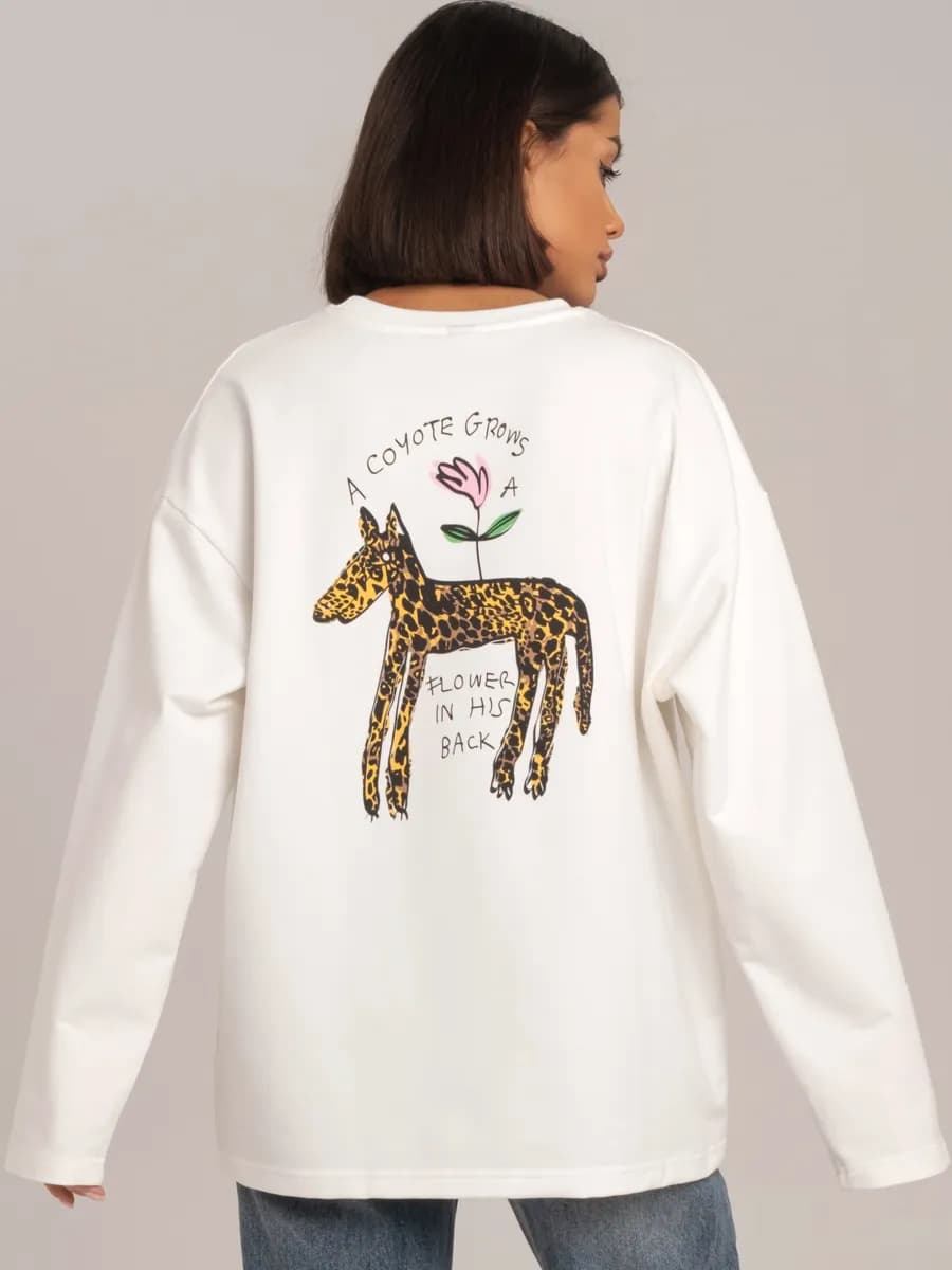 Лонгслив оверсайз леопардовый Койот