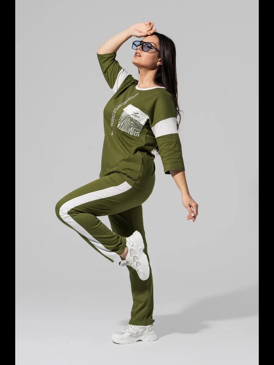 Костюм спортивный трикотажный домашний с брюками