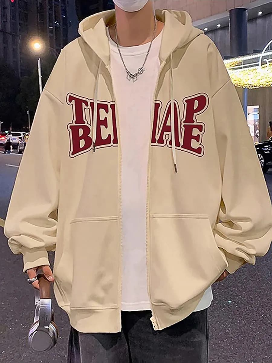 Худи на молнии оверсайз Y2K для подростков