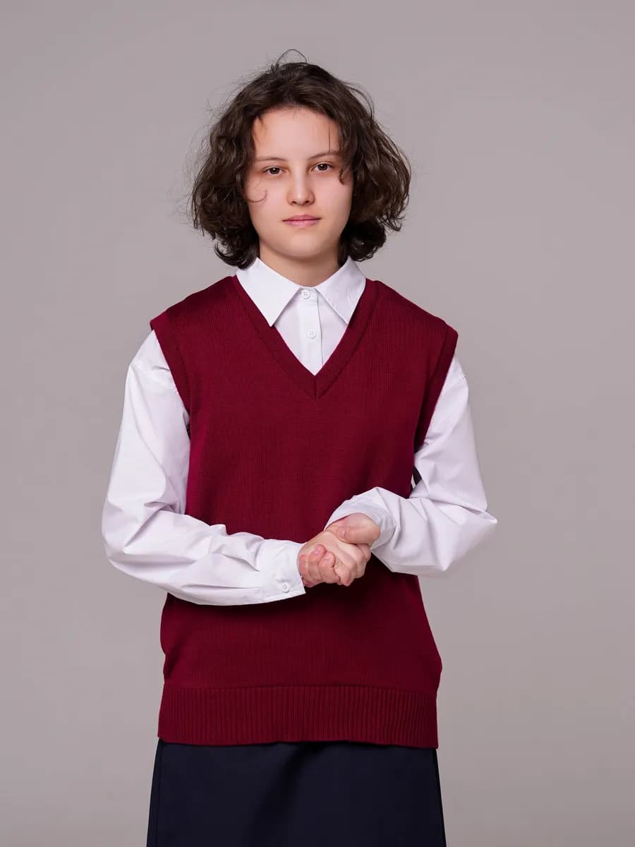 Жилет школьный для девочек и мальчиков вязаный
