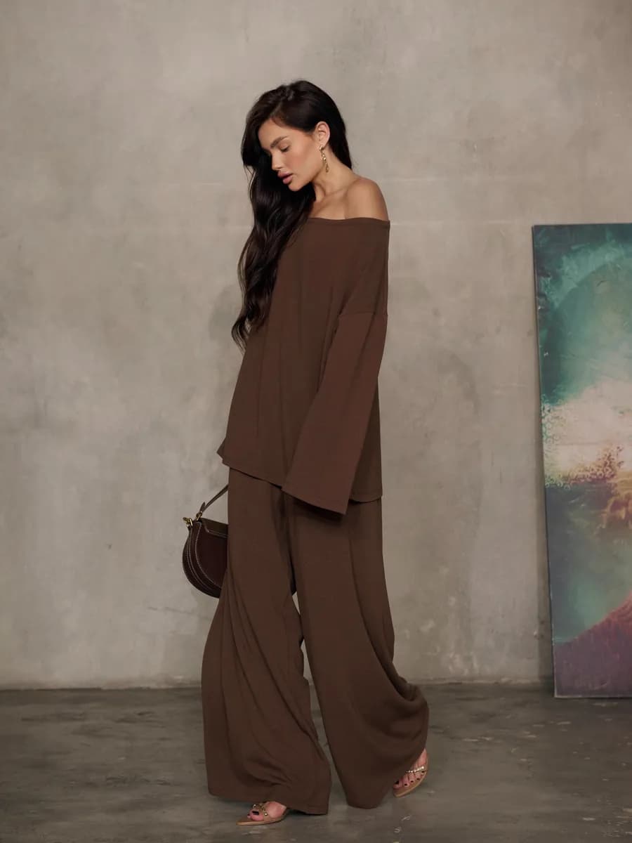 Костюм домашний с брюками теплый