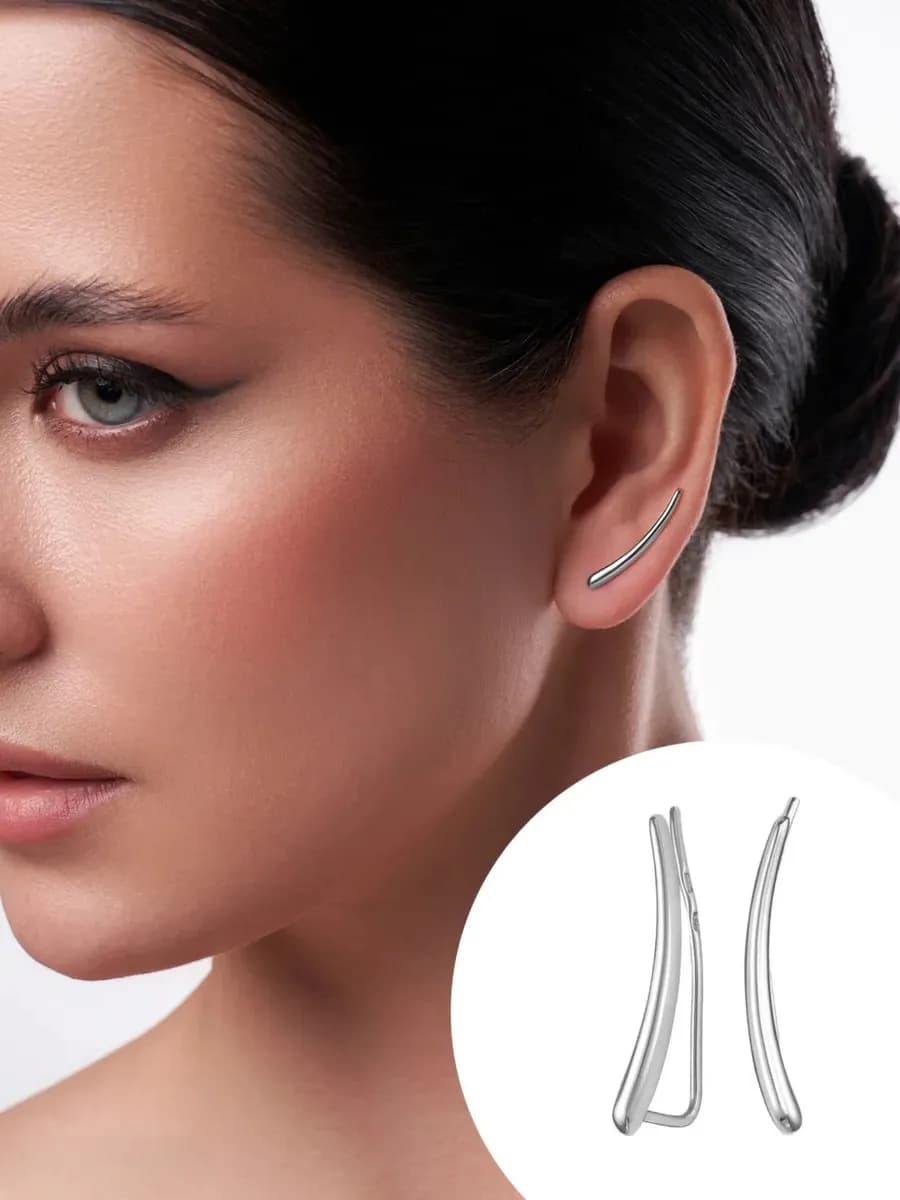 Серьги клаймберы серебро 925