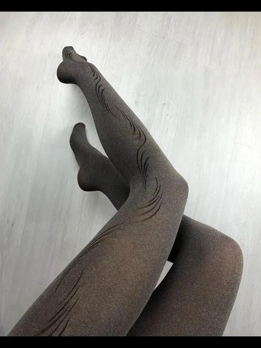 Колготки теплые с рисунком