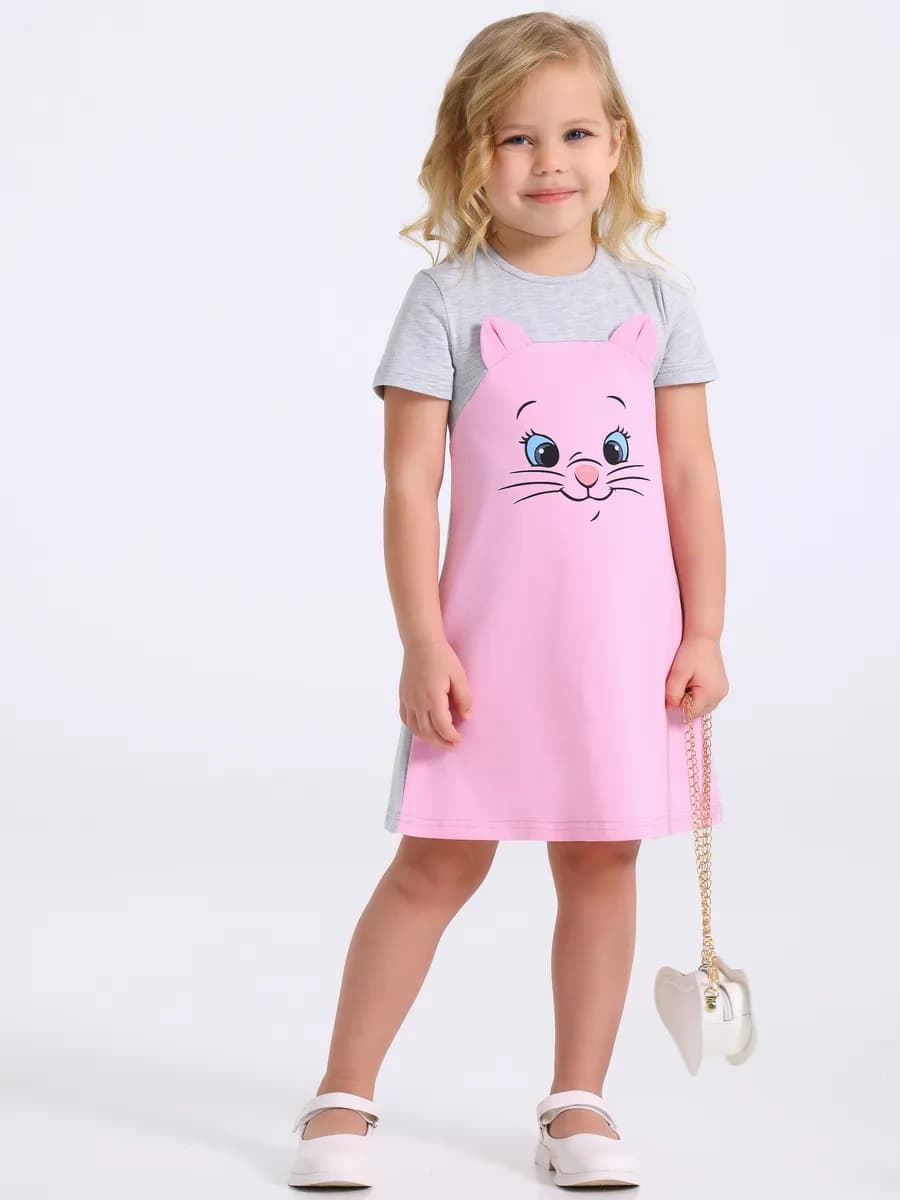 Платье с ушками для девочки в садик хлопок