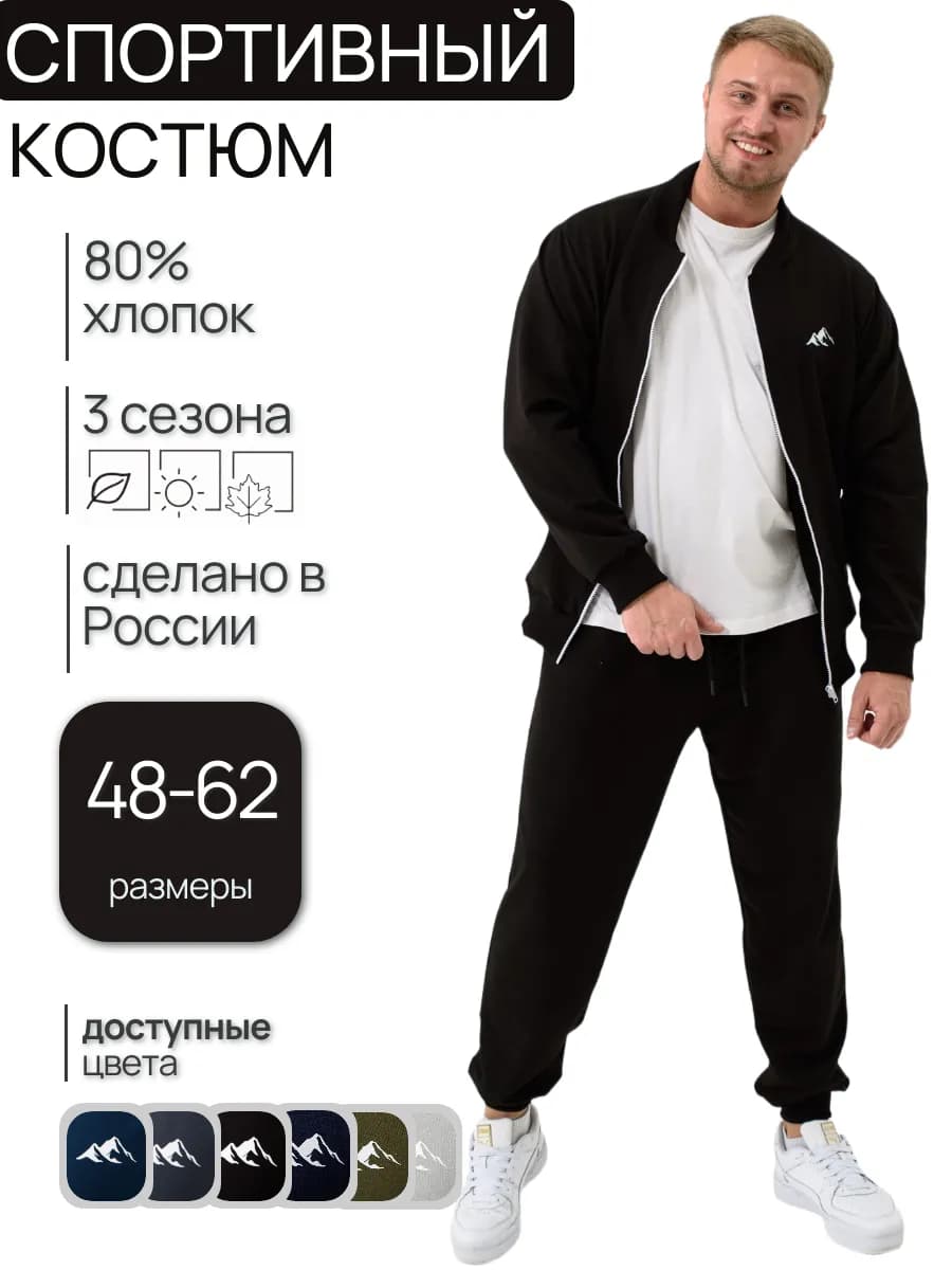 Спортивный костюм кофта на молнии с джоггерами