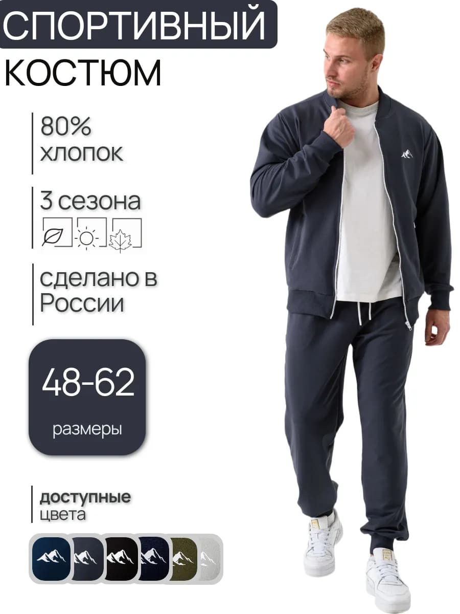 Спортивный костюм кофта на молнии с джоггерами