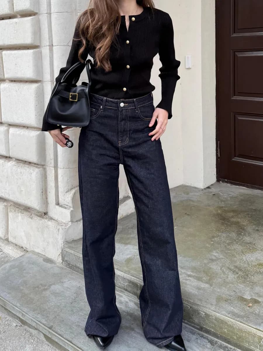 Джинсы широкие прямые багги