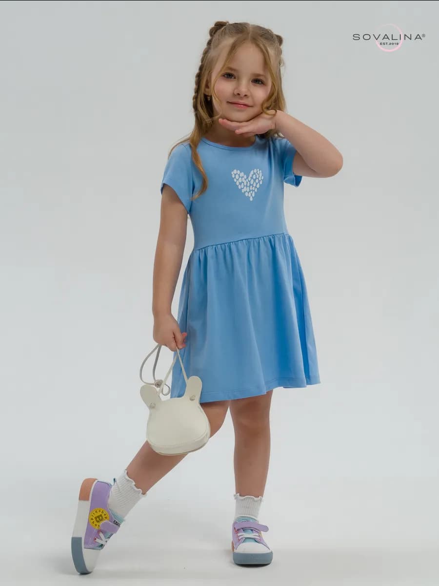 Летнее платье в садик короткий рукав