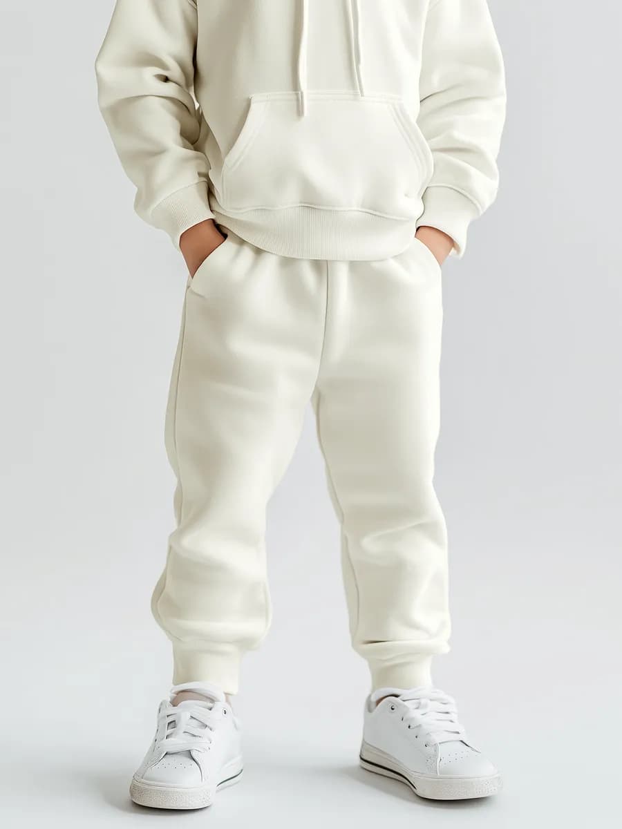 Брюки молочного цвета с начесом детские