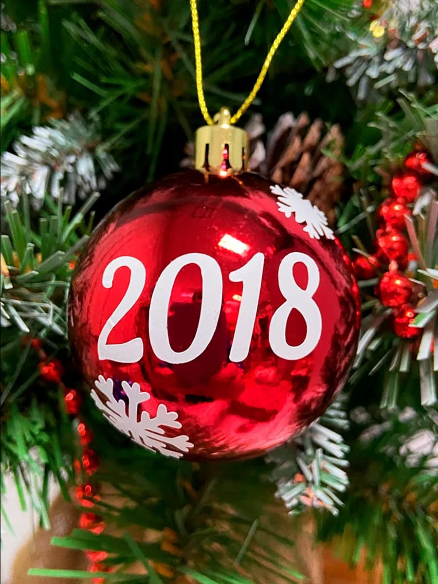Шар елочный новогодний 2018 - фото 1