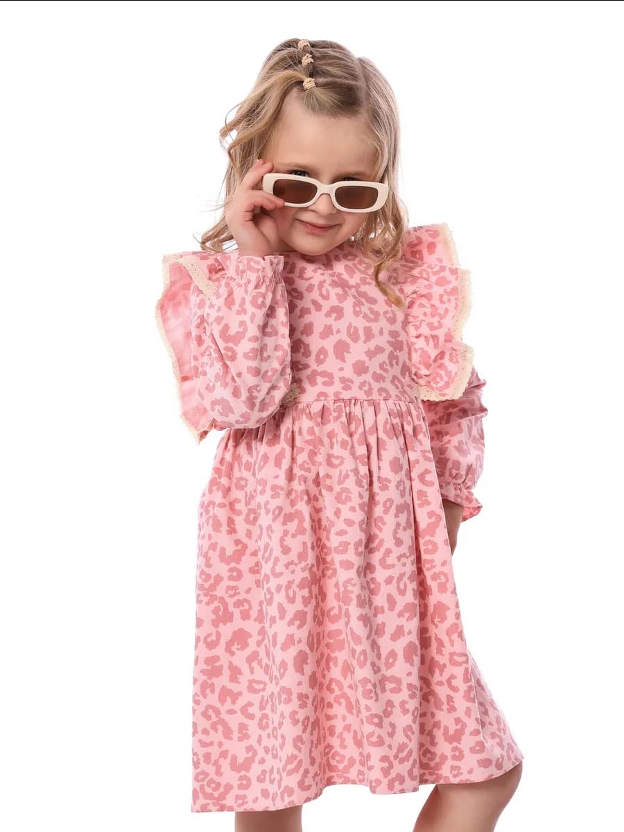 Платье с длинным рукавом в садик