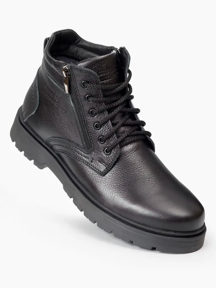 Ботинки кожаные натуральный мех