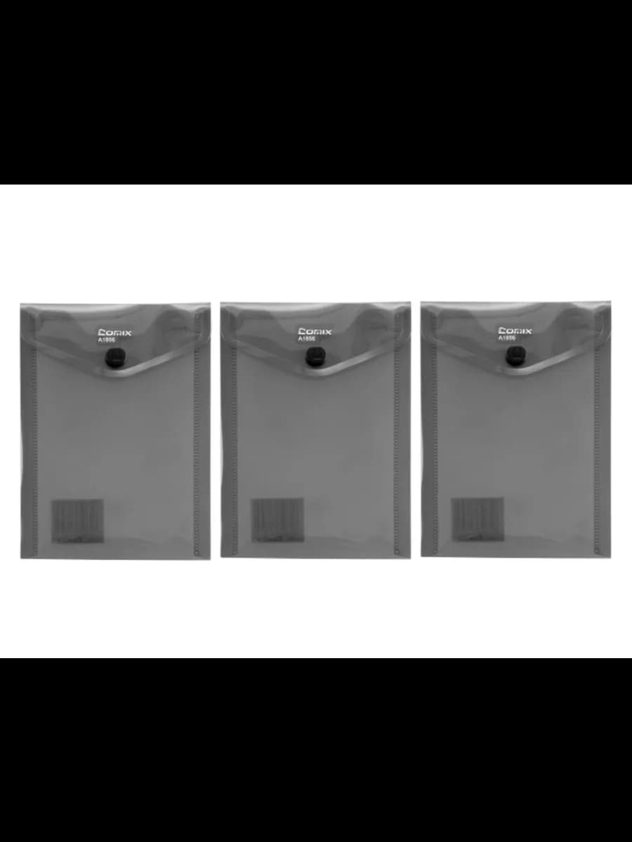 Папка-конверт 3 шт кнопка А6 148 х 105 мм серая