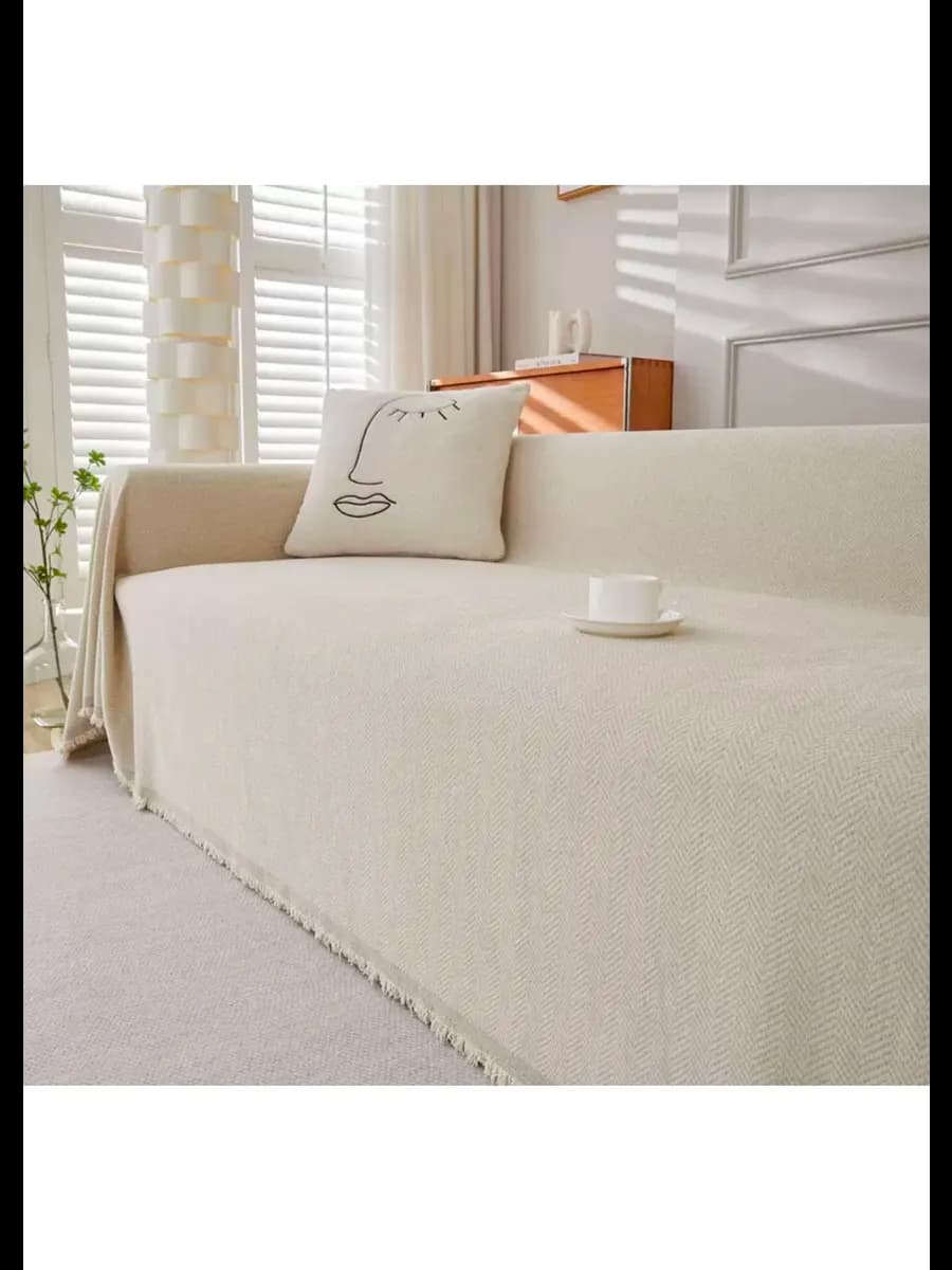 Плед вязаный 230x180 скандинавский бохо гобелен